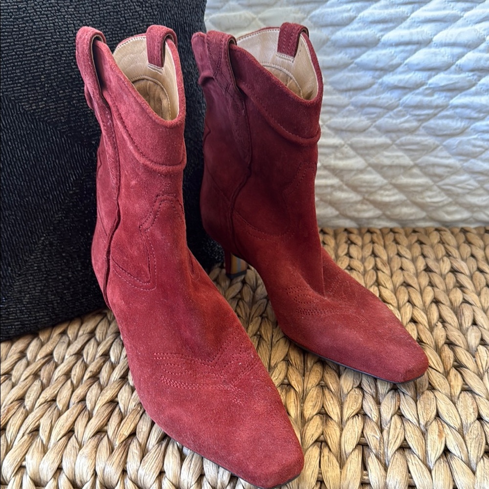 Sam Edelman Red Suede Women's Ankle Boots